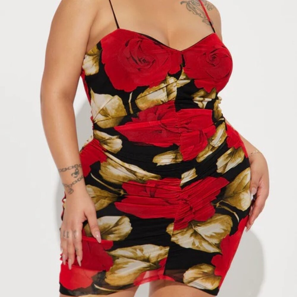 Fashion Nova Dress - Black/Combo - 1X